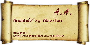 Andaházy Absolon névjegykártya